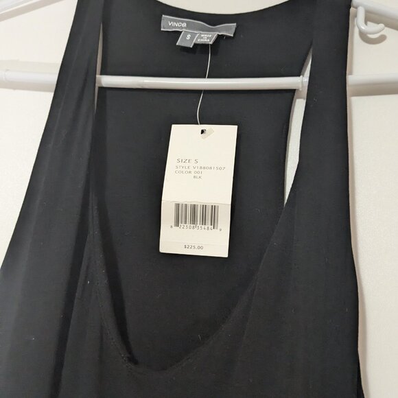 BNWT Vince Racerback Maxi Dress with Shelf Bra Black Size Small - Picture 3 of 7